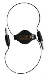 Readyplug Retractable 3.5MM Audio Cable For: Ion Audio Power Play Lp Usb-powered Digital Conversion Turntable Line In aux Headphone 2.5 Feet Black
