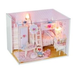 Miniature Doll House Pink Girl