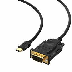 USB C To Vga Cable Black 10 FEET 3M - Qgeem Usb-c To Vga Cable Compatible With Macbook Pro Dell Xps 13 15 Surface Book 2