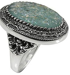 Billythetree Gemstone Jewelry Sterling Silver Ring With 2 000 Year Old Antique Roman Glass BTS-NRB5151 RG - Size 6.25