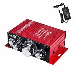 Car Audio Amplifier With Power Cord Dc 12V 3A 20W + 20W Dual Channel Digital MINI Hifi Stereo Power Amplifier Handover Amp Cd DVD