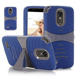 For LG Stylo 3 Mchoice Rubber Impact Armor Case Back Hybrid Cover For LG Stylo 3 Blue