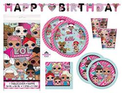 Unique Industries Lol Birthday Party Supplies Set - Dinner And Cake Plates Cups Napkins Decorations Deluxe With Banner - Serves 16