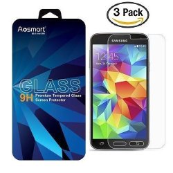 Galaxy S5 Screen Protector Tempered Glass 3 Pack Aosmart Screen Protector For Samsung Galaxy S5