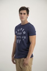 SUPERDRY Men's Surplus Goods Graphic T-Shirt Blue Grit - Small