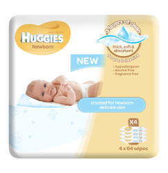 Huggies Baby Wipes 256's Newborn
