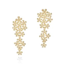 Blossom Full Chandelier Earrings - 18KT Yellow Gold Vermeil