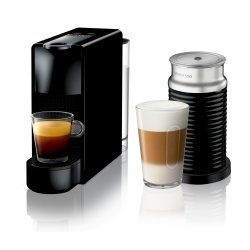 Essenza Bundle 1450W MINI Automatic Espresso Machine With Aeroccino Milk Frother Square Piano Black