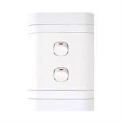 Lesco Flush Cover With 2 Lever 1 Way Switch - Voltage: 220-240V Amperage: 16A Height: 100MM Width: 50MM Material: Polycarbonate Colour White Sold As