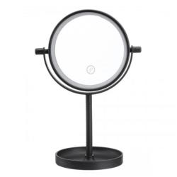 Mirror On Stand With 14 LED Lights Black