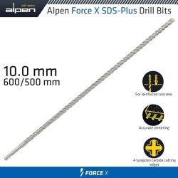 Alpen Force X 10.0 X 600 550 Sds-plus Drill Bit X4 Cutting Edges ALP905010