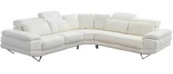 Dennis White Leather Corner Couch More Colours Avail - All White Leather