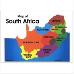Poster: Map Of South Afrika Suid Afrika