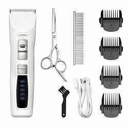 Bousnic Dog Clippers Professional 2-SPEED Cordless Rechargeable Pet Grooming Hair Clippers Kit For Small Large Dogs Cats And Other Fur Pets