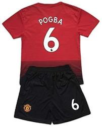 GADZHINSKI2017 Pogba 6 Manchester United 2018-2019 Kids youths Home Soccer Jersey & Shorts 7-8 Years Old