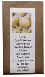 Heirloom Veg Seeds - Turnip - Cavolo Navone - Yellow & Green