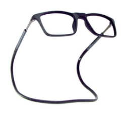 Rectangular Magnetic Blue Blocking Reading Glasses Black +2.50