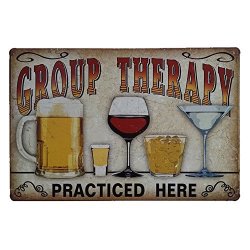 Jgotim Metal Tin Signs Tin Painting Plaque Wall Art Poster Cafe Bar Pub Vintage Style For Home Bar Coffee Decoration Group Therapy