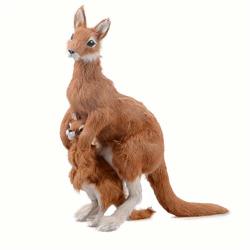 Luckfy Realistic Kangaroos Model Plush Animal Decor Figures Wild Animal Educational Forest Farm Toys For Boys Girls Kids Toddlers