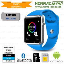 Hz10 Blue Smart Phone Watch Micro Sim And Sd Card Bluetooth