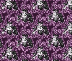 Witch Fabric They Conjure - Purple By Thecalvarium Printed On Silky Faille Fabric By The Yard By Spoonflower