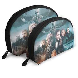 Game Of Thrones Season 8 Poster Portable Toiletry Bag Makeup Bag Multifunction Portable Travel Bags Small Makeup Clutch Pouch With Zipper 2PCS
