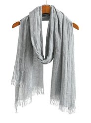 Cotton Linen Scarf Shawl Wrap Soft Lightweight Scarves And Wraps For Men And Women. Sky Grey
