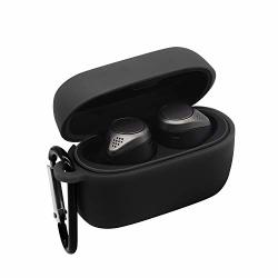 Fromsky Case For Jabra Elite 75T True Wireless Bluetooth Earbuds Silicone Skin Cover Protective Case Black