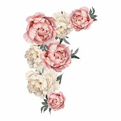 Outivity Flowers Wall Sticker Peony Rose Waterproof Pvc Wall Decals Flowers For Sofa Background Living Room Bedroom Kitchen Nursery Room Decorations L
