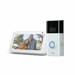 Ring Video Doorbell 2 With Echo Show 5 Sandstone