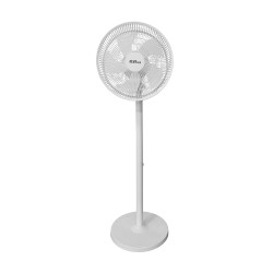 Alva Air 30CM Rechargeable Pedestal Fan - Contemporary White Finish Metal Pole Plastic Body Charge Time: 4-5HOURS - Lithium Battery 4400MAH Run Time: 3-9