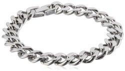 Amazon Collection Men's Stainless Steel Curb Chain Bracelet 9