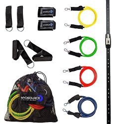+ Full Resistance Bands Training Kit Wall Mount Anchor, 1 Adjustable Rail Car 4 Levels of Resistance Space Saver Gym Home Gym Resistance Bands Training Tool Exercise & Fitness 
