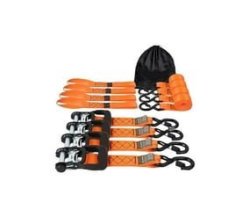 4 Pack Heavy Duty Ratchet Tie Down Straps With Tool Shrink Bag