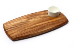Wooden Serving Board With Dip Bowl 70ML Bowl 180 X 362 X 20MM