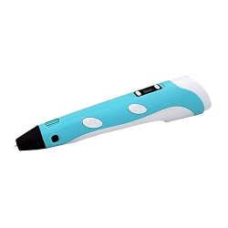 3D Pen With Lcd Screen Blue 3D Printing Pen Drawing Printer Pen For 3D Scribbler Printing Drawing Great Gift For Kids And Adult.