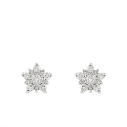 9CT White Gold 0.55CT Diamond Snowflake Stud Earrings