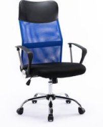 IC3 High Back Chair With Vegan Leather Accents Blue And Black