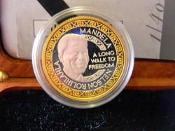 Mint Of Norway - 1 4oz Proof Bimetallic Gold And Silver Medallion - Nobel Prize Winner - Mandela