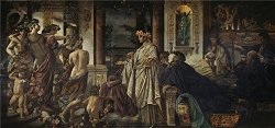 CaylayBrady Oil Painting 'anselm Feuerbach Das Gastmahl. Nach Platon Zweite Fassung ' Printing On Polyster Canvas 30 X 64 Inch 76 X 163 Cm