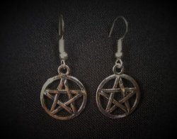 Pentacle Pentagram Earrings Pagan Wiccan Witch Druid Heathen Jewellery