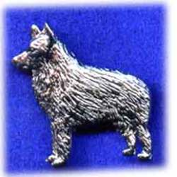 Silver Dog Brooch -schipperke