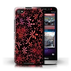 STUFF4 Phone Case Cover For Blackberry Z30 Retro Floral Design Red Fashion Collection