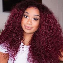 Ombre Dark Red Curly Weave Human Hair 4 Bundles 99J Brazilian Curly Hair  100G BUNDLES Burgundy Kinky Curly Human Hair Extensions For Black Women  10121416 Prices, Shop Deals Online