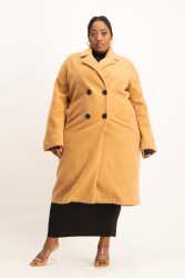 Anna Button Detail Coat - Toasted Coconut - 2XL