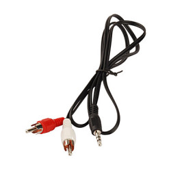 3.5mm Audio Male Plug To 2x Rca Plugs Audio Converter Cable Adapter Black 1.5m ..