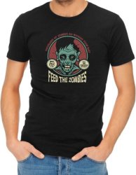 Feed The Zombies Mens T-Shirt Black XL