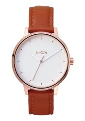Nixon Kensington Leather Women's Watch - Rose Gold White