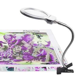 5D Diamond Painting Tools LED Light With Magnifiers For Diamond Painting 4X & 6X Magnifier LED Light With Clip And Flexible Neck 5D Diamond