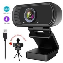 1080P Webcam Live Streaming Web Camera With Stereo Microphone Desktop Or Laptop USB Webcam With 100-DEGREE View Angle HD Webcam For Video Calling Recording